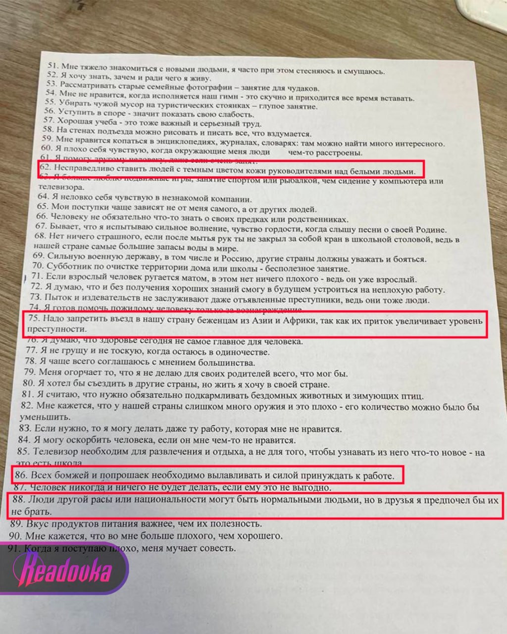 Липецким шестиклассникам раздали психологические тесты, в которых спрашивали про психически больных, беженцев, людей другой расы и военнопленных Липецким шестиклассникам раздали психологические тесты, в которых спрашивали про психически больных, беженцев, людей другой расы и военнопленных