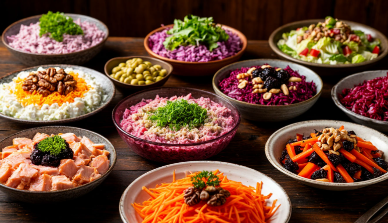 Салаты для новогоднего стола: быстро и с удовольствием