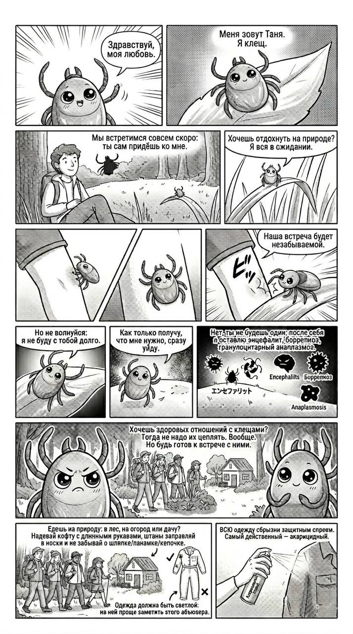 Не встречайтесь с Таней, это опасно: вас ждёт абъюз эрлихиоз, анаплазмоз или боррелиоз — как «повезёт»