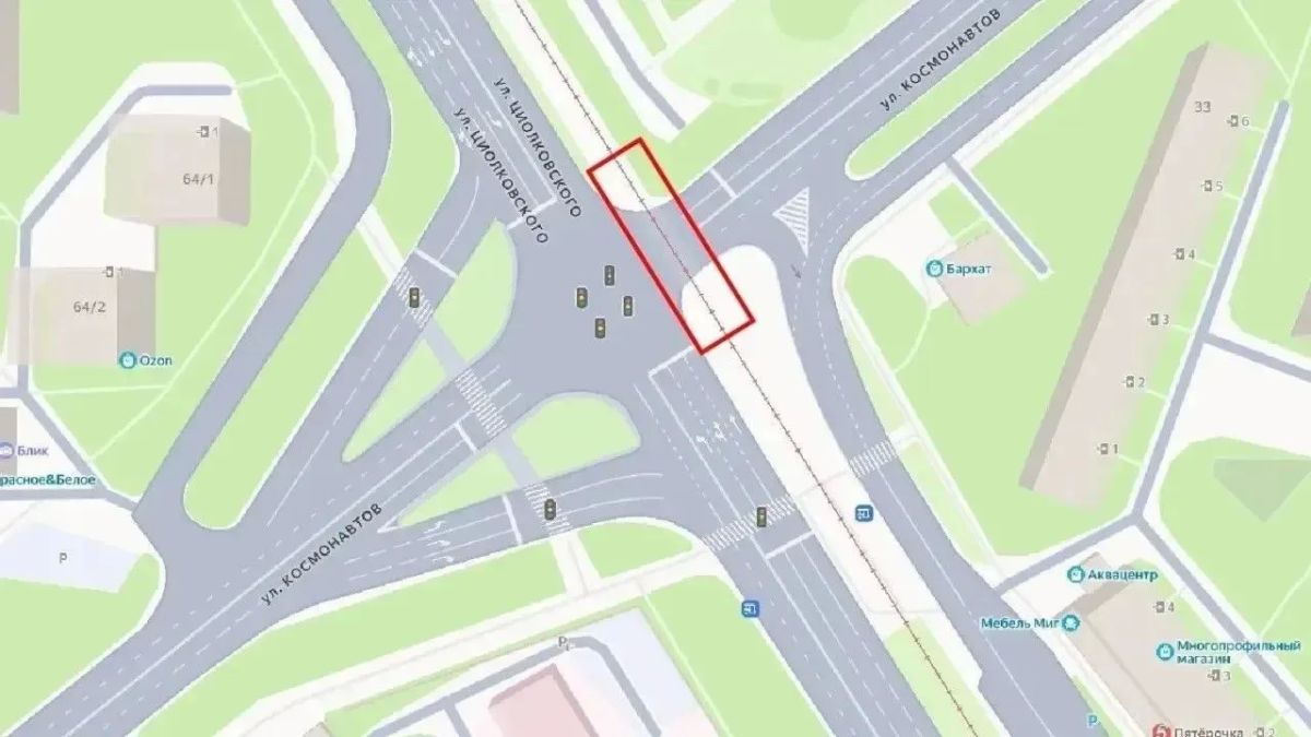 Движение на перекрестке ул. Циолковского и Космонавтов в Липецке будет ограничено с 20:00 7 августа до 06:00 10 августа