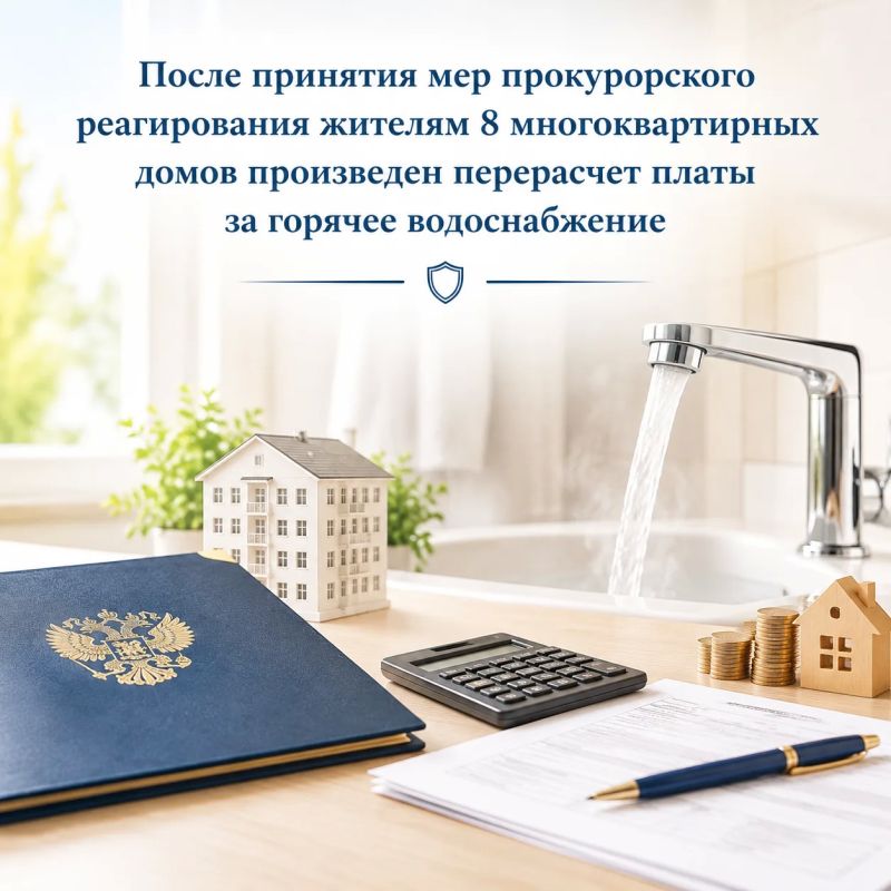 После принятия мер прокурорского реагирования жителям 8 многоквартирных домов произведен перерасчет платы за горячее водоснабжение
