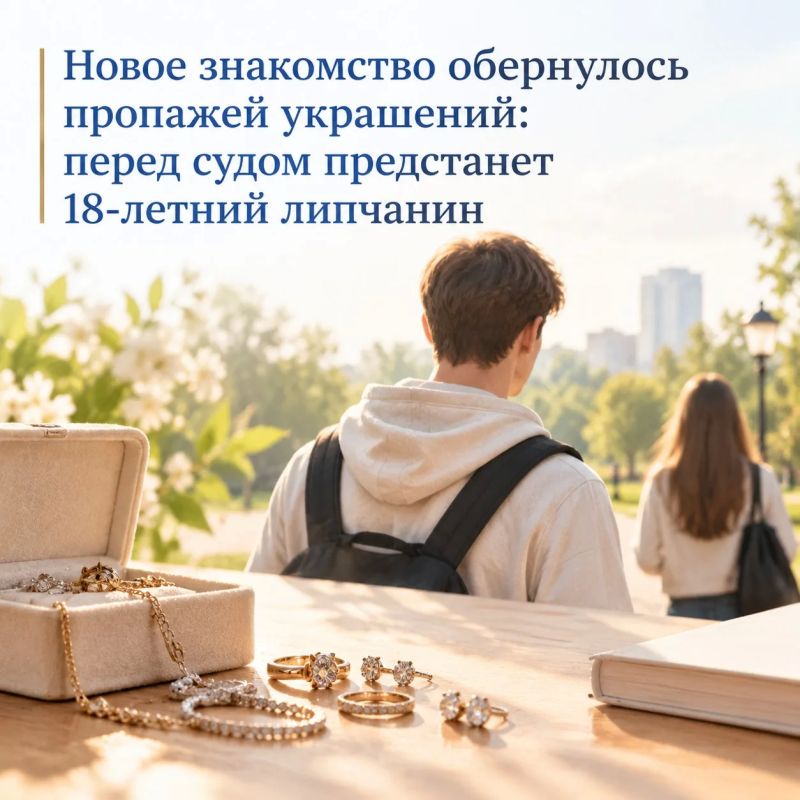 Новое знакомство обернулось пропажей украшений: перед судом предстанет 18-летний липчанин